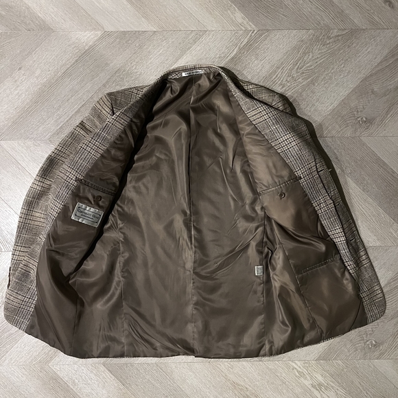 Corporate Gear Munsingwear Blazer Men's Size 40R Brown Plaid Silk and Wool - Picture 3 of 9